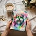 thumbnail image 3 of Hippie Havanese Portrait Watercolor Tie-Dye Vintage Styles Spiral Bound Journal Havanese Dog Lover Gifts Idea 5x7in Spiral Notebook - 00014, 3 of 5
