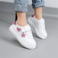 thumbnail image 5 of YunPes Toddler Girls Stylish Sneakers Cute Glitter Star Patch White Skate Shoes Non-Slip Cushioned Athletic Shoes with Hook & Loop, 5 of 9