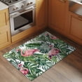 thumbnail image 3 of Pink Flamingo Washable Small Entryway Area Rugs 2'x3', Country Tropical Animal Green Monstera Leaf Plant Low Pile Throw Rug Non-Slip Sturdy Edge Binding Carpet for Front Door Floor Room Entry, 3 of 9