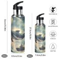 thumbnail image 2 of Yayeee 20oz Insulated Water Bottle Double Wall Stainless Steel with Flip Straw Lid, Beige Floating Whale, 2 of 7