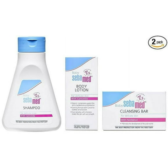 SebaMed Baby (Children) Shampoo 150ml & Baby Cleansing Bar - 100 g & Baby Lotion, 100ml Combo