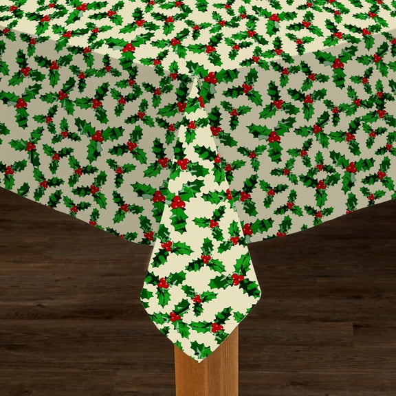 Christmas Holly Tablecloth 60x84 Rectangle