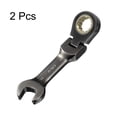 thumbnail image 3 of Uxcell 2Pcs Flex Head Stubby Ratcheting Combination Wrench 11mm Métrico 72-Dientes Acero CR-V Niquelado, 3 of 6