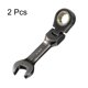 thumbnail image 3 of Uxcell 2Pcs Flex Head Stubby Ratcheting Combination Wrench 11mm Métrico 72-Dientes Acero CR-V Niquelado, 3 of 6