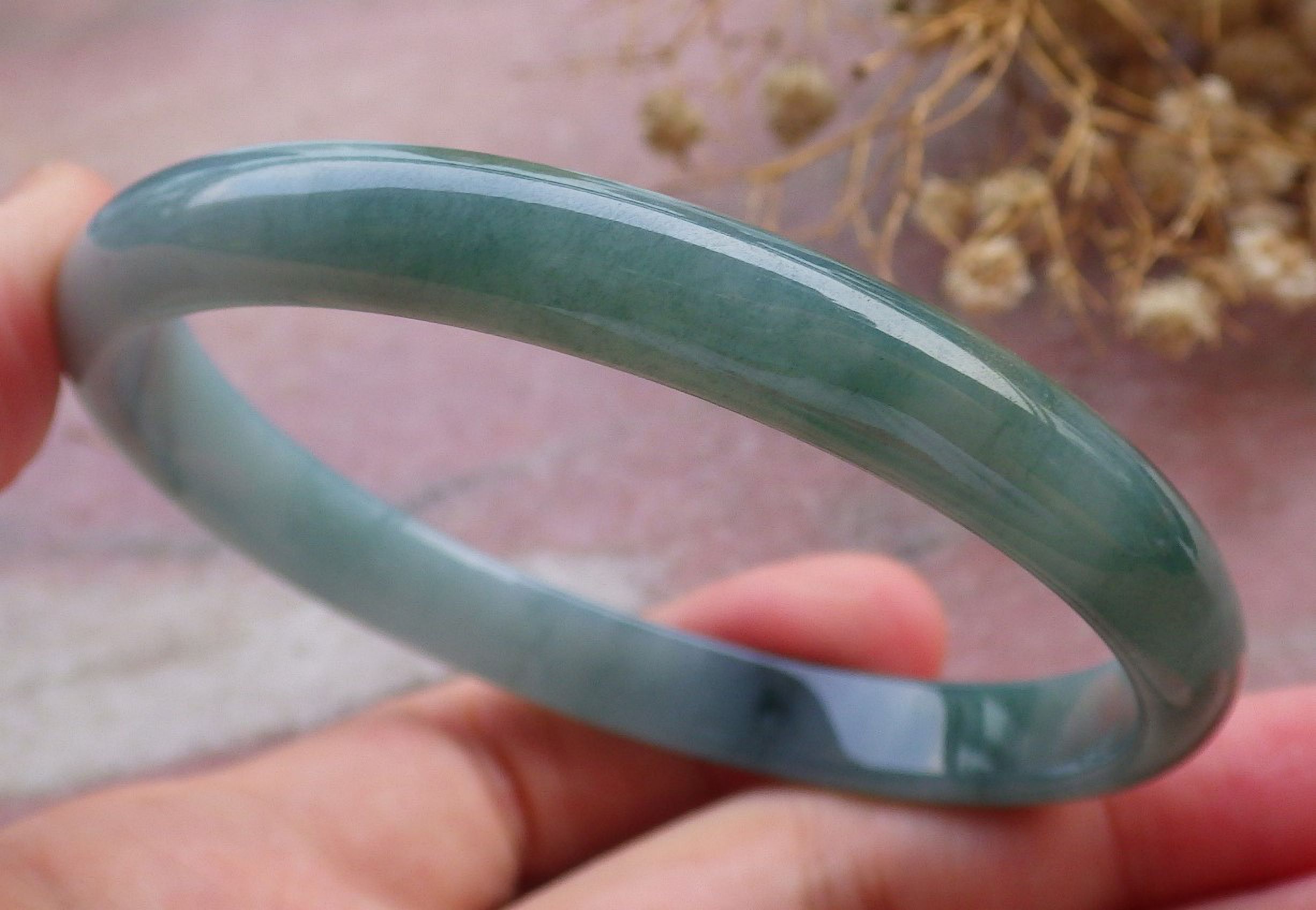 Certifien Icy Green Burma 100% Natural A JADE Jadeite Bangle Bracelet 62 mm 661308 TN
