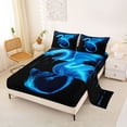 thumbnail image 2 of Erosebridal Kids Blue Dragon Full Size Sheets, Pixelate Miner Bed Sheets, 4-Piece, 2 of 5
