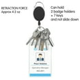 thumbnail image 5 of GOGO 4 Packs Retractable Keychain Badge Holder with Carabiner Reel Belt Clip and Key Ring, Blue, 5 of 6