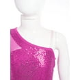 thumbnail image 5 of iiniim Kids Girls Modern Jazz Hip Hop Outfits Sequin Crop Top with Mini Skirt Dancewear Hot Pink 14, 5 of 7