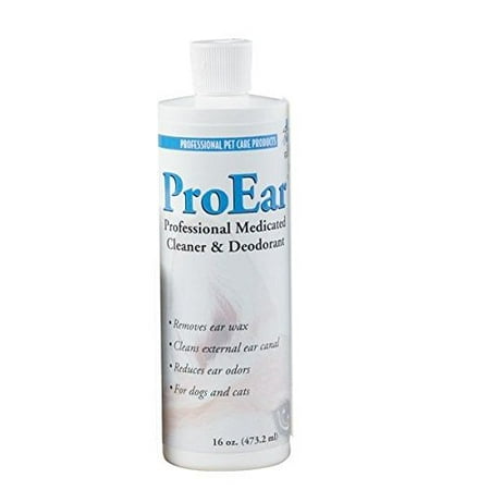 Professional ProEar Medicated Pet Dog Cat Ear Cleaner Cleans & Reduces Odors(16 ounce (Best Way To Clean My Ears)