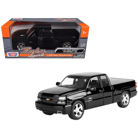2006 Chevrolet Silverado SS Pickup Truck Black "Timeless Legends" Series 1/25 Diecast Model Car by Motormax