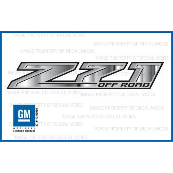 Decal Mods Z71 Off Road decals stickers Gradient fits Chevy Silverado/GMC Sierra Chrome - GRCHRM (2014-2017) bed side 1500 2500 HD (set of 2)
