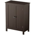 thumbnail image 2 of ZenSports Wooden Bathroom Cabinet 2-Doors Floor Storage Cabinet Adjustable Shelves, Brown, 2 of 10