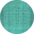 thumbnail image 1 of Ahgly Company Indoor Round Oriental Turquoise Blue Industrial Area Rugs, 6' Round, 1 of 4