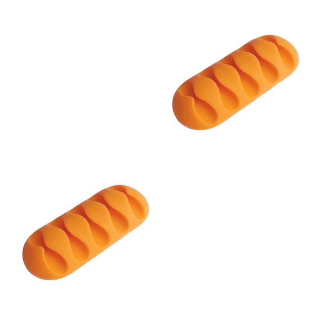braveheart Silicone Cable Winder Desktop Management Clip Cable Holders Cable Organizer Good orange 2Set