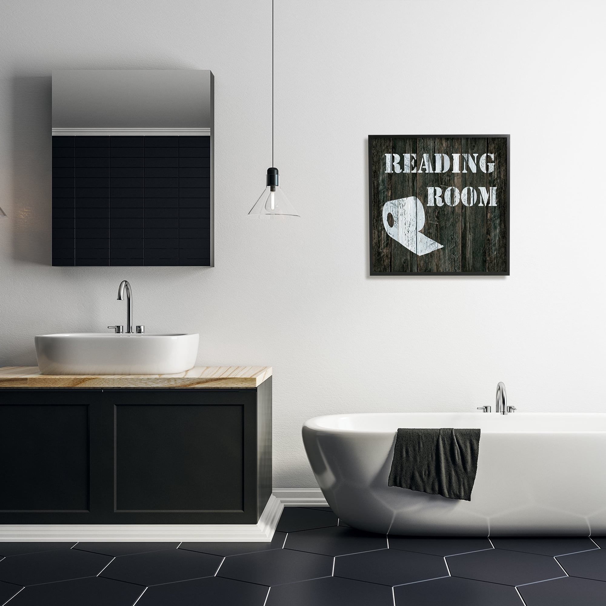 Stupell Industries Reading Room Phrase Rustic Bathroom Toilet Paper, 24 x 24, Design by Carol Robinson