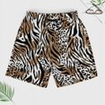 thumbnail image 2 of Sunyuer Men's Swim Trunks with Compression Liner 2-in-1 Drawstring Swimming Shorts Quick Dry Beach Board Shorts with Pockets, Modern Leopard Print, XL, 2 of 8