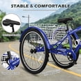 thumbnail image 5 of Mooncool Adult Mountain Tricycle, 7 Speed Three Wheel Bike, 24/26/27.5 Inch Adults Trikes for Seniors with Shopping Basket, Exercise Men's Women's Tricycles, 5 of 11