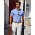 thumbnail image 3 of COOFANDY Mens Polo Shirts 100% Cotton Dress Polo Tshirts Collared Shirt Men Business Casual Shirts Shorts Sleeve Plain Polo Shirt, 3 of 6