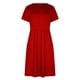 thumbnail image 4 of Moda mujer casual mujer manga corta cuello redondo bolsillos sólido damas vestido Pompotops  ghjkhdj11378, 4 of 5