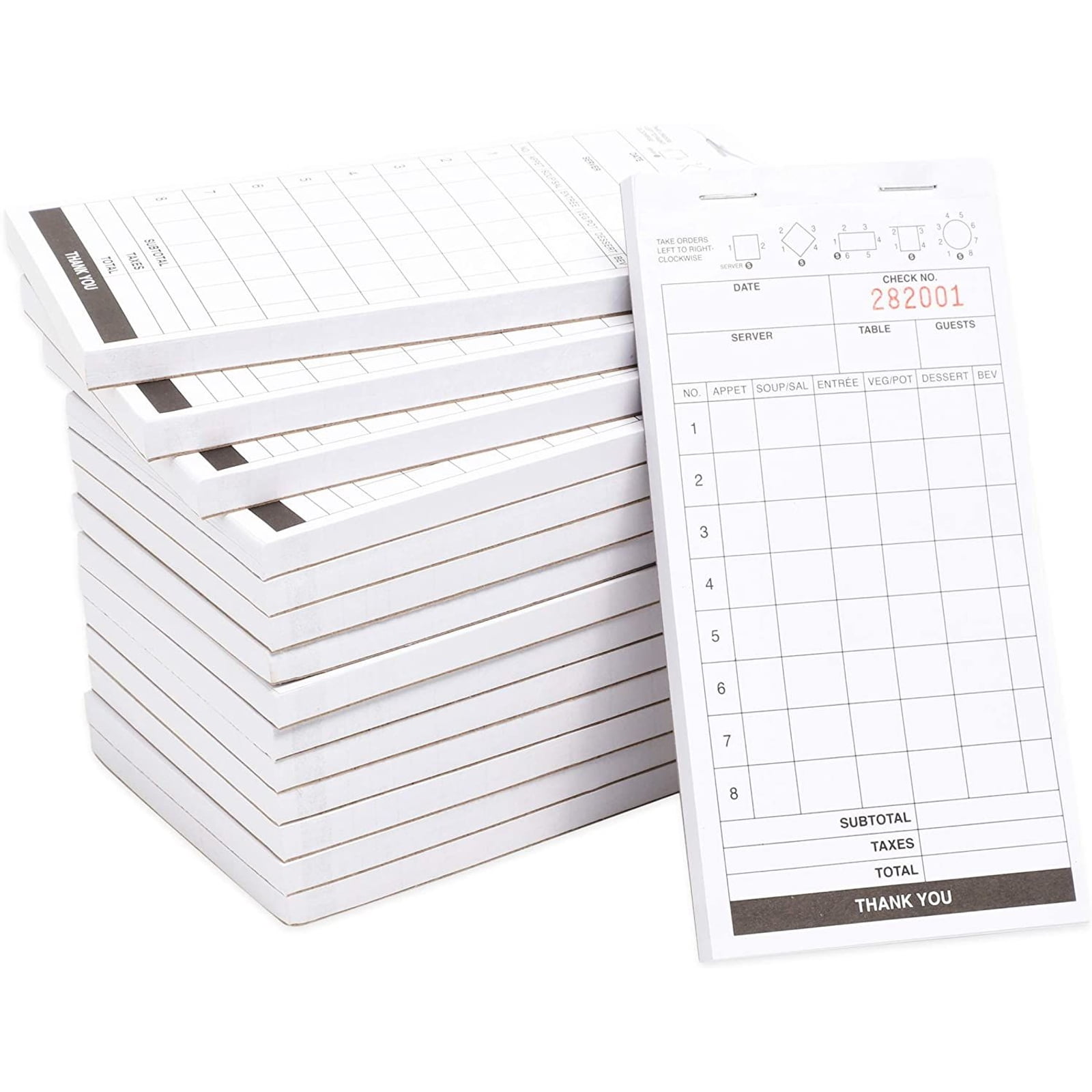 RESTAURANT CAFE WAITER FOOD ORDER TABLE COVERS PADS X 10 PADS 3 PART 