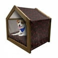 thumbnail image 1 of Victorian Pet House, Vintage Curlicue Forms Swirls of Nostalgic Royal Design Image Print, Outdoor & Indoor Portable Dog Kennel with Pillow and Cover, 5 Sizes, Charcoal Grey and Ruby, by Ambesonne, 1 of 5