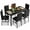 7 Piece: Black Chair+Black Tabletop, variant on Syngar 7 Piece Modern PU Leather Space Saving Dining Table with Chair White