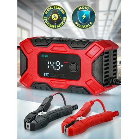Mata1-USA Car Battery Charger & Maintainer (12V / 6A), Smart Automobile Trickle Charger & Desulfator
