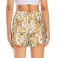 thumbnail image 2 of Lsque Groovy Hippie Flower Mushrooms Printed Women's Running Shorts with Liner Pockets,Elastic Quick Dry Workout Athletic Gym Yoga Shorts,Womens High Waist Shorts-Medium, 2 of 9