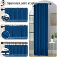 thumbnail image 2 of Lino Cortinas Blackout 100% Opacas, Bolsillo para Barra/Pestaña Trasera, para Recámara y Ventana de Sala, 2 Paneles (Azul, 132 x 241), 2 of 12