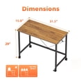 thumbnail image 2 of 32 Inch Rolling Computer Desk In Light Antique Finish Modern Home Office Study Table With Wheels, 2 of 8