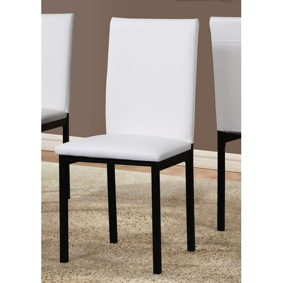Dining Chairs Noyes Faux Leather Seat Metal Frame Dining Chairs, Set of 4, White,Fabric Dining Chairs