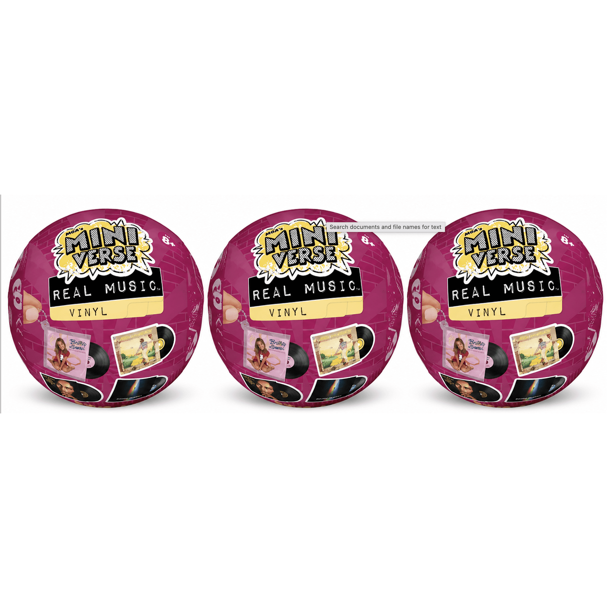 MGA's Miniverse Real Music Vinyl Record Capsules, 3 Pack