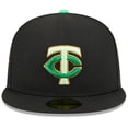 thumbnail image 2 of Men's New Era  Black Minnesota Twins 2026 St. Patrick's Day 59FIFTY Fitted Hat, 2 of 5