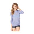 thumbnail image 1 of Aeropostale Sudadera con capucha de punto a rayas para mujer, azul, extragrande, 1 of 3
