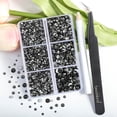 thumbnail image 5 of Beadsland 4300pcs Flatback Rhinestones kit for Crafts mixed 6 Sizes，SS6-SS20, blackdiamond, 5 of 5