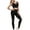 Outfit Sets Women Summer-Black, variant on Homenesgenics 2 Piece Outfit for Women Plus Size Women's Round Neck Sports Tight Yoga High Waist Solid Color Set Yoga Suit Set Pink XL
