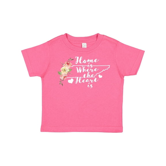Inktastic Tennessee Home is Where the Heart is with Watercolor Floral Girls Toddler T-Shirt