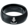 thumbnail image 2 of Tungsten Internet Download Symbol Icon Band Ring 8mm Men Women Comfort Fit Black Dome Polished, 2 of 4