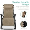 thumbnail image 4 of Best Choice Products Oversized Zero Gravity Chair, Folding Recliner w/ Removable Cushion, Side Tray - Wheat, 4 of 8