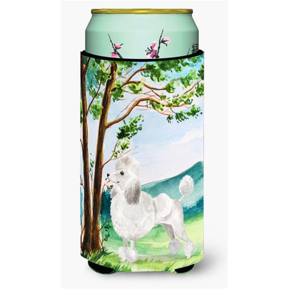 Under the Tree White Poodle Tall Boy Beverage Insulator Hugger