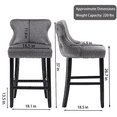 thumbnail image 4 of Velvet Counter Height Upholstered Barstools, Bar Stools Seat Height 27", Counter Height Armless Bar Chairs Button Tufted with Solid Wood Legs and Footrest for Kitchen Island Bar Area (Set of 8), 4 of 9