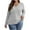 Gray, variant on Lenpel Plus Size Tops for Women Long Sleeve V Neck Ribbed Knit Pullover Tunic Tops Lightweight Fall Sweaters