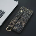 thumbnail image 6 of Allytech iPhone 15 Pro Max Case with Wristband & Ring Holder, Bling Glitter Design TPU Back Cover for Girls Women Stand Feature Shockproof Anti-Scratch Phone Case for Apple iPhone 15 Pro Max - Black, 6 of 11
