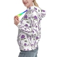 thumbnail image 2 of Picia Lavender Flowers Pattern Casual Women's Hoodie, Hooded Sweatshirt with Kangaroo Pocket, Comfortable Pullover with Eye-catching Drawstrings-Medium, 2 of 7