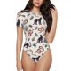 thumbnail image 1 of Balery Black Cat And Snake Body de cuello redondo de manga corta para mujer Tops de manga corta Tops básicos-Medium, 1 of 7
