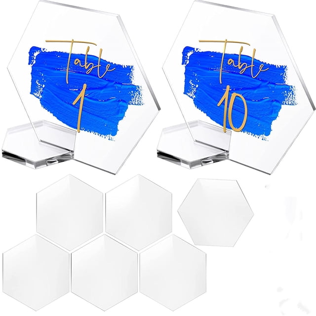 10Ensemble Carte de Place Multi-Usage Anti-Déformation Acrylique Siège Plat avec Support Décoration de Mariage