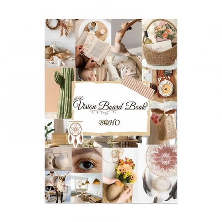 CCOCC Vision Board Scrapbook Kit, Includes Clip Art Pictures Quotes for Inspiration, Vision Journal Album for Women