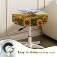 thumbnail image 4 of ZIATUBLE Sunflower Bar Stool Chair Slipcovers Highland Cow Round Bar Stool Covers Set of 2 Piece Dustproof Seat Cover for Vanity Chair Size M Elastic Bar Chair Covers for Home Kitchen, 4 of 6