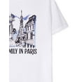 thumbnail image 4 of Emily In Paris Womens White Short Sleeved T-Shirt, 4 of 5