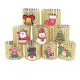 thumbnail image 1 of 10pcs Christmas Napkin Rings, Glitter Rhinestone Napkin Rings, Napkin Ring Holders for Christmas, Party, Wedding, Table Decorations, Santa Bling Napkin Rings (Gold Color), 1 of 5